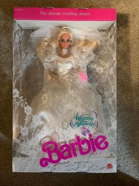 Barbie Wedding Fantasy Bridal Doll in White with Pink Accent